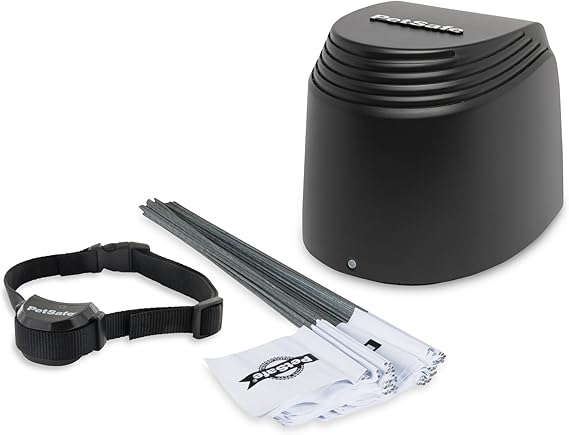 PetSafe Stay & Play Compact Wireless Pet Fence, No Wire Circular Boundary, Secure up to 34 Acre, No-Dig and Portable, for Dogs 5lbs and up, from Parent Company Invisible Fence Brand