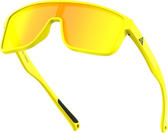 SIPLION Polarized Sunglasses Men & Women: Stylish Sports Frame UV400 Protection Anti-Slip Large Lens for Cycling Running Golf