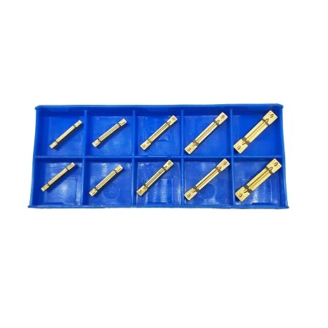 10pcs Cut Off Grooving Inserts MGMN150/200/250/300/400 Carbide Inserts Tin Coated 1.5/2/2.5/3/4mm Wide Grooving Carbide Inserts Lathe Cutters for MGEHR/MGIVR Lathe Grooving Cut-Off Tool