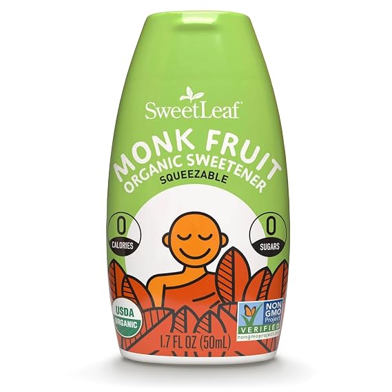 SweetLeaf Organic Monk Fruit Liquid Drops, Unflavored - 1.7 Fl Oz, 1 Pack | Organic Monk Fruit Extract, Zero Calorie Sweetener, Sugar Free, Keto Friendly, Erythritol Free