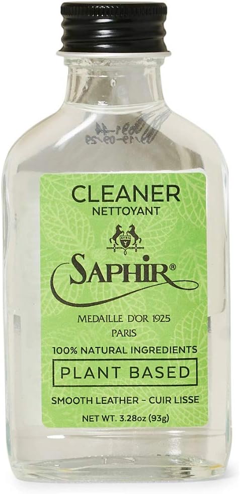 SAPHIR Medaille d'Or Plant-based Leather Cleaner for Smooth Leather Cleaning and Care, 3.4 Fl Oz
