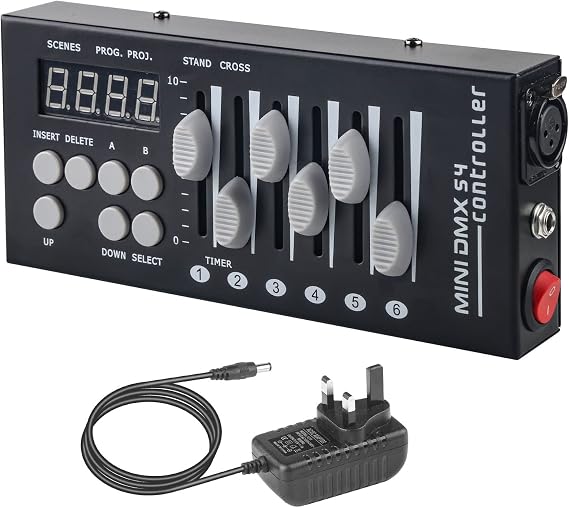 DMX Controllers Lighting, DJ Light Controller for Live House, DMX Controller 512 for Stage Light, 54CH DMX Lighting Controller for Family Party.