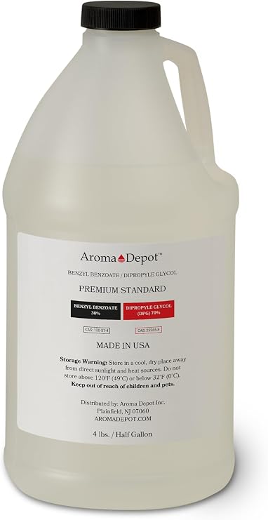 4 lbs. / 64 fl oz. Premium Fragrance Oil Base - 70% DPG (Dipropylene Glycol) & 30% Benzyl Benzoate - Ideal for Perfumes, Diffusers, Incense, and Candle Making.