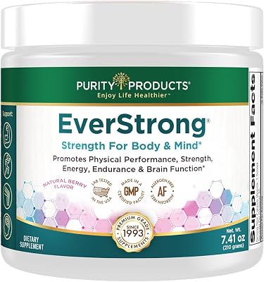 Purity Products EverStrong Powder from Muscle Matrix Blend - Creapure Creatine - Boron FruiteX-B PhytoBoron - CoffeeBerry Extract - Boosted with 1000 IU Vitamin D - Berry Burst 210 g