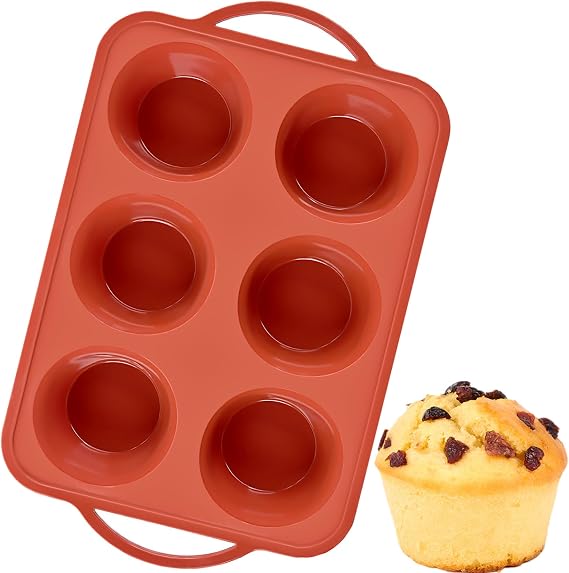 JOERSH Jumbo Muffin Pan with Metal Frame, 6 Cups