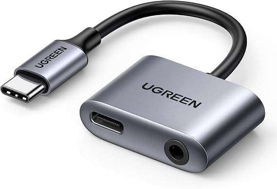 UGREEN USB C to 3.5mm Jack and Charger Adapter DAC PD 60W Fast Charge Type C Aux Headphone Splitter Compatible with Galaxy S24 S23 Ultra S22 S21 S20 FE iPad Pro 12.9 iPad Air 5 4 Mini 6 Pixel 5 4 XL