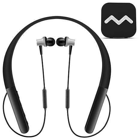 [Upgraded] Rechargeable Hearing Aid Amplifier for Conversation and Watching TV, Wireless Neckband Headphones for Seniors & Elderly People with External Remote Microphone Noise Cancelling - Neosonic NW20