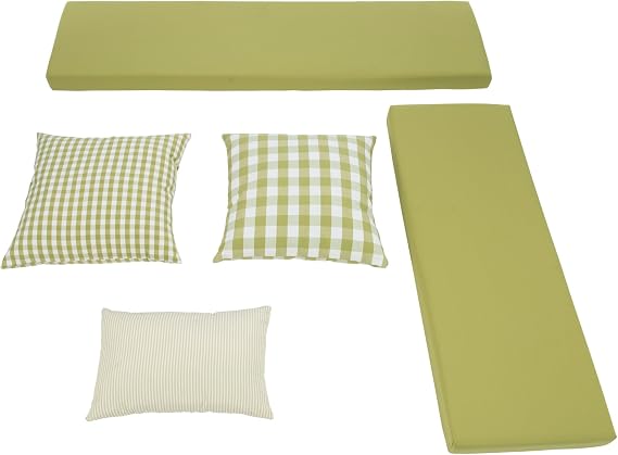 Linon Tobin Nook Cushion Set 5Pc Apple Green