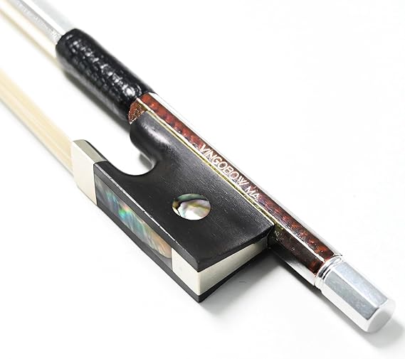 Golden Diamond Carbon Fiber Violin Bow 4/4 Size VINGOBOW 140V Master Level Parisian Eyes Ebony Frog Well Balanced Sweet Sound Quality Premium Natural Horse Hair Full 4 4 for Professional Player