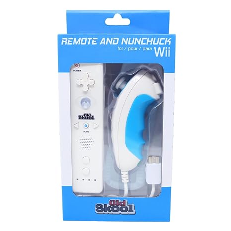 Old Skool Remote and Nunchuck controller Compatible with Wii and Wii U - White