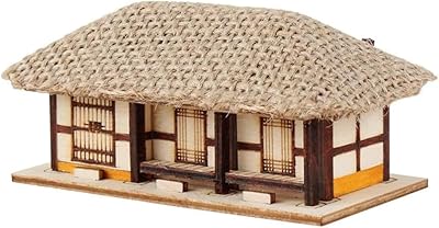 Hobby Wooden Model Kits Mini 1150 Thatched-Roof Three-Room House - Realistic and Detailed Traditional Korean Architecture