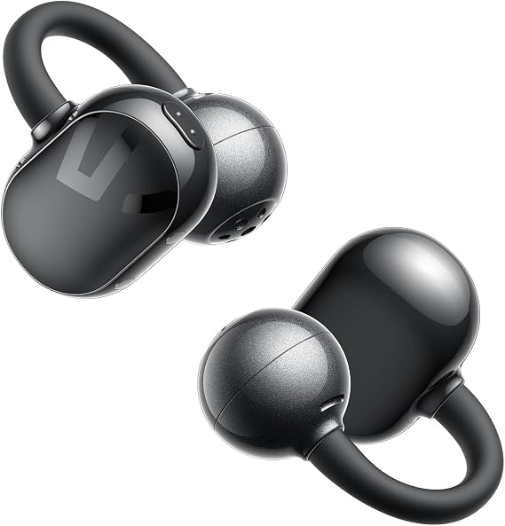 SoundPEATS POP Clip Wireless Open Ear Earbuds, Button Control, Lightweight Comfort Headphones, 30H Playtime, IPX5 Waterproof, Bluetooth 5.4 Immersive Audio Earphones for Sports Running Working, Black