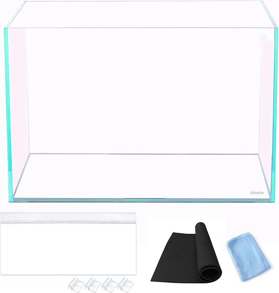 Allcolor Low Iron Glass Ultra Clear Rimless Aquarium Tank (6Gal)