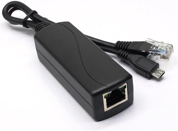 ANVISION Active 5V 2.4A PoE Splitter 10/100 Mbps IEEE 802.3af Compliant Micro USB 48V to 5V/2.4A for Dropcam or Raspberry Pi IPC IP Camera and More
