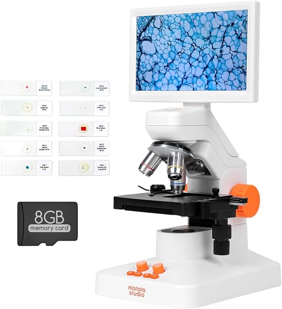 MT3-4 Digital Microscope 1200X USB, 7" Screen for Kids Adults