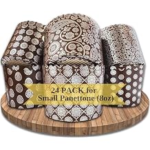 8oz Panettone Paper Mold Murals 24pcs, 3.5x3.5 Kulich Mold Round Panettone Paper Baking Molds Pans Paper Panettone Easter Bread Baking Forms (9cm x9cm)