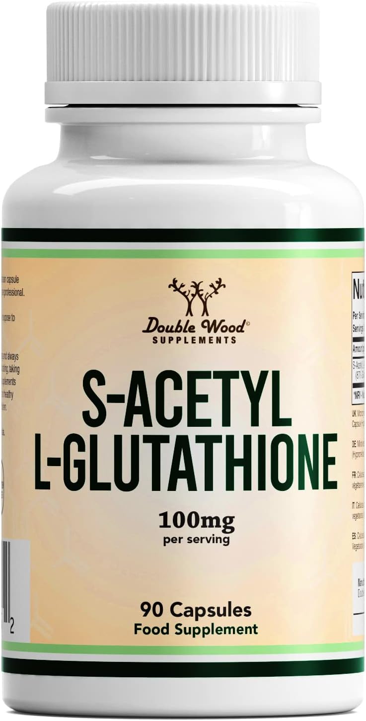 DW Glutathione Dietary Supplements S-Acetyl L-Glutathione Capsules – 100mg per serving Antioxidant glutathione Capsules GMO and gluten free 90 capsules