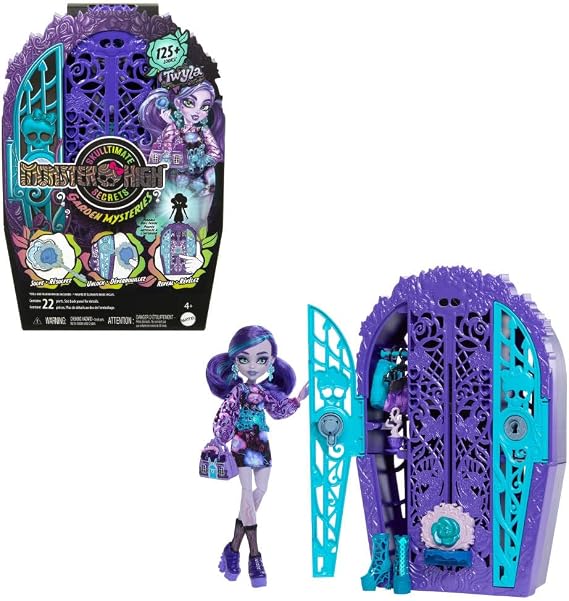 Monster High Skulltimate Secrets Doll & Accessories Set, Garden Mysteries Twyla with Reveal Closet & 19+ Tea Party Surprises Like Clothes