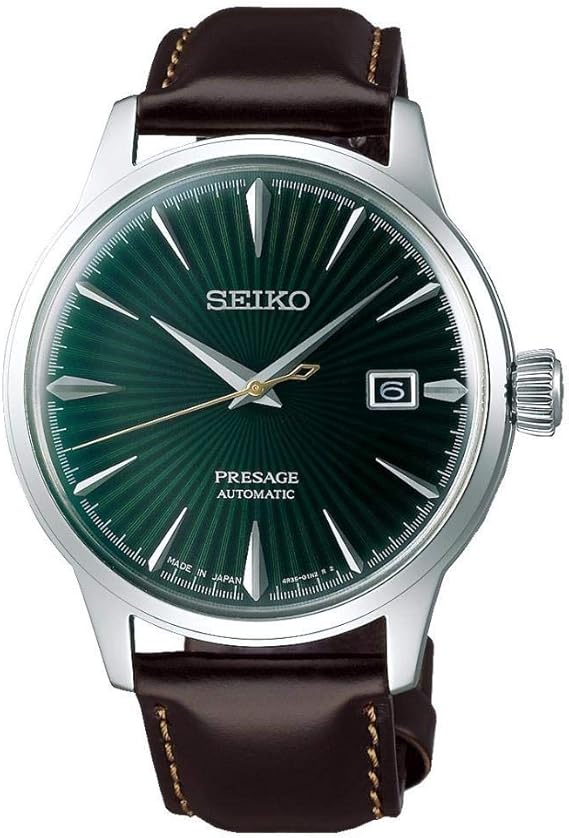 Seiko SRPD37J Presage Otomatik Erkek Kol Saati Yeşil Kadran Deri Kordon 41mm, SRPB46J