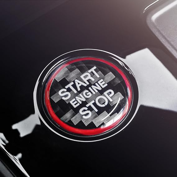 BETTERHUMZ Engine Start Button Sticker Carbon Fiber for Audi A3 8Y A6 4K C8