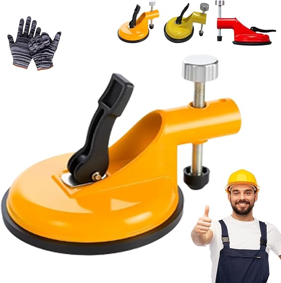 Adjustable Height Setter - Professional Countertop Leveling Tool, Granite Marble Countertop Seam Leveling Tool, Vacuum Suction Floor Gap Fixer Tools, Aluminum Alloy Wall Tile Leveler (Yellow,1)