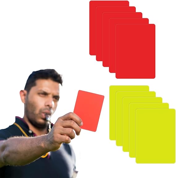 10pcs Red Yellow Referee Card Set Sports Soccer Referee Warning Cards for Football Soccer Coach and Referee Gear
