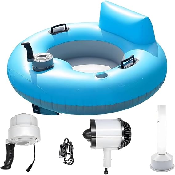Motorized Pool Float Electric Inflatable Motorized Pool Lounger With 50w Motor,Electric Floating Chair Raft,360° Rotating Floating,Pvc,Inflate In 3 Minutes,For Pool,Lake,Sea,Water Park