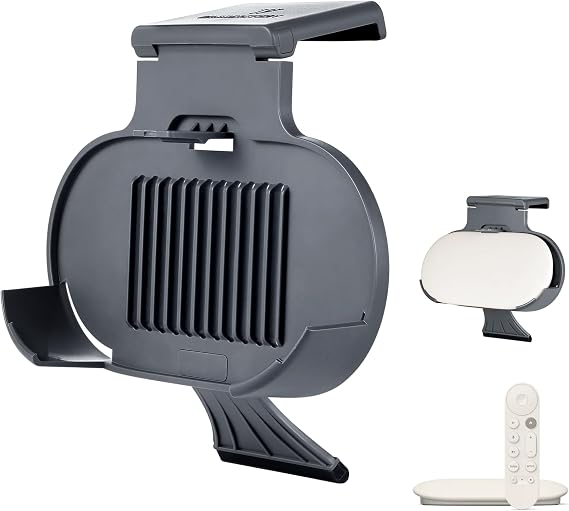 Wasserstein TV Mount for Google TV Streamer 4K - Clip Mount Holder for Google TV Streaming Box (Charcoal) - Made for Google