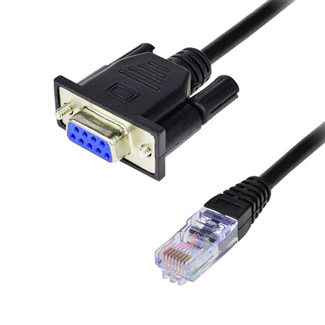 COOSO RJ45 to RS232, DB9 9-Pin Serial Port Female to RJ45 Female Cat5 Ethernet LAN Console 32.8Ft