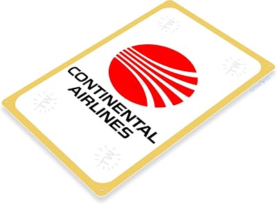 Tinworld Tin Sign: Continental Airlines Retro Commercial Aviation Metal Decor C623