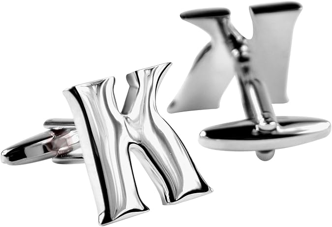 Moda Di Raza Mens Personalized Initial Cufflinks Polished Metal