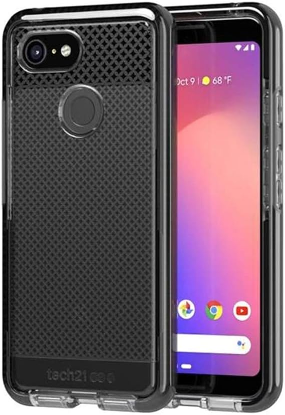Tech21 Evo Check Protective Case with Drop Protection for Google Pixel 3 - Smokey/Black