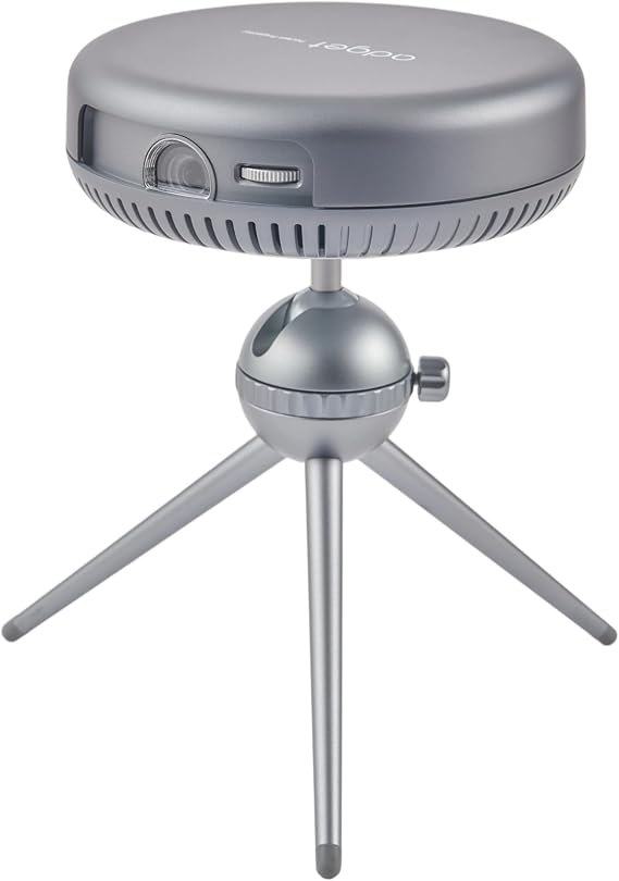 iSpace2 Smart Mini Projector, 1080P Portable Projector with WiFi and Bluetooth, 360 Bluetooth Speaker, Tripod Included, Android 9.0 Rechargeable Pocket Projector for Outdoors Indoor Use (Gray)