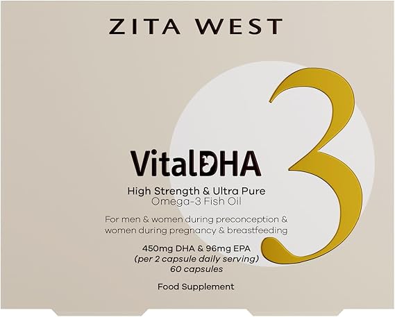 Zita West Vital DHA with Omega 3 for Fertility, Pregnancy and Breastfeeding | (60 Capsules 1 Month Supply)