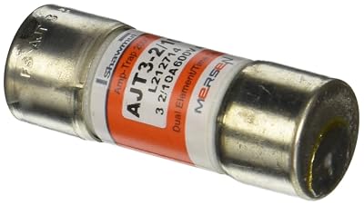 Mersen AJT Amp-Trap 2000 SmartSpot Time-DelayClass J Fuse with Maximum Circuit Protection, 600VAC500VDC, 200kA AC100kA DC, 3.2 Ampere, 1316 Diameter x 2-14 Length