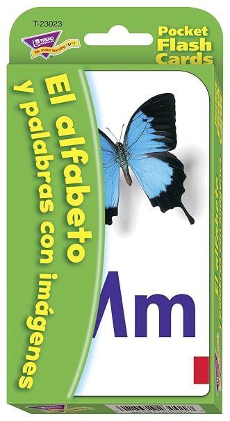 Spanish Alphabet & Picture Words Pocket Flash Cards