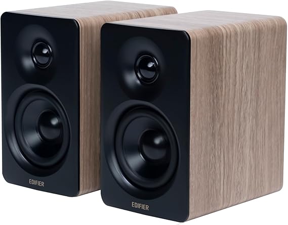 Edifier M60 Multimedia Speaker, 66W RMS Computer Speaker, Classic Oak | Bluetooth 5.3, Hi-Res Audio with LDAC, 3" Mid Bass & 1" Tweeter, USB-C AUX Inputs, Compact Desktop Speaker