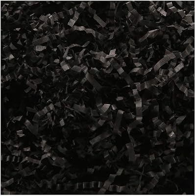 PACKHOME 0.5 LB Crinkle Cut Paper Shred Filler, Black Shredded Paper for Gift Baskets, Crinkle Paper for Gift Wrapping