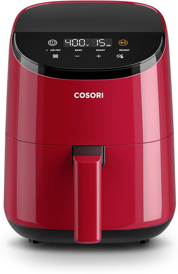 Cosori Lite 2.1 Qt Small Air Fryer, Ceramic Coating, 4-in-1, 97% less oil | Ideal for dorms, apartment, RVs, Quiet, Touch control, Air Fry, Bake, Roast, Reheat, Dishwasher-Safe Basket, Max 400F