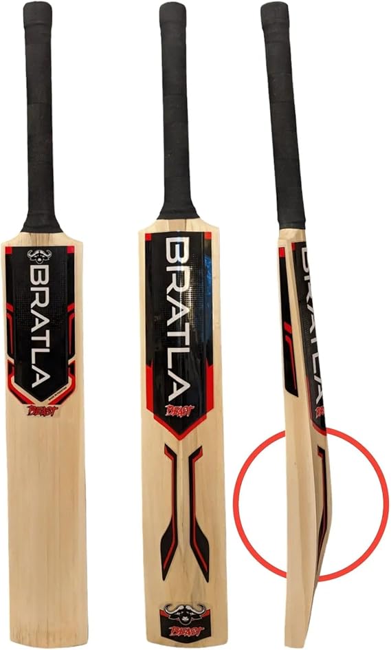 Beast Hard Tennis Cricket Bat Kashmir Willow Soft Tapeball Heavy - Adult Size, Lightweight Wooden Tapeball Bat