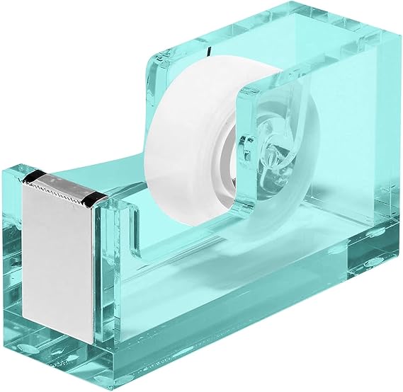 OfficeGoods Acrylic Tape Dispenser, Aesthetic and Compact Design, Green