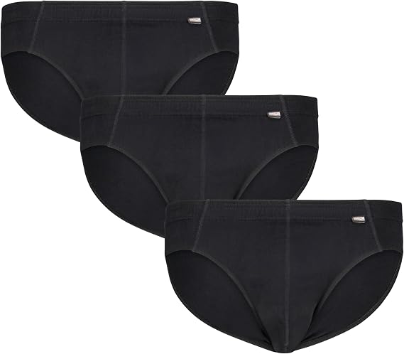 ADAMO Stylish Black Men's Briefs Pack of 3 in Large Sizes up to 20