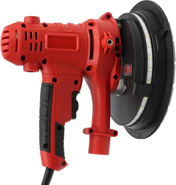 110V 1200W Sanding Machine,Portable Drywall Sander Plaster Board Dry Wall Gy-prock Du-st Extract,Handheld Drywall Sander with Du-st Tube and Collection Bag