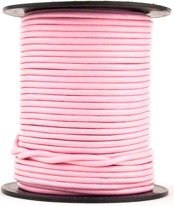 Xsotica-Regular Shades Round Leather Cords-1.0 MM Leather Cord Round (Baby Pink, 10 Meter (10 Yard))