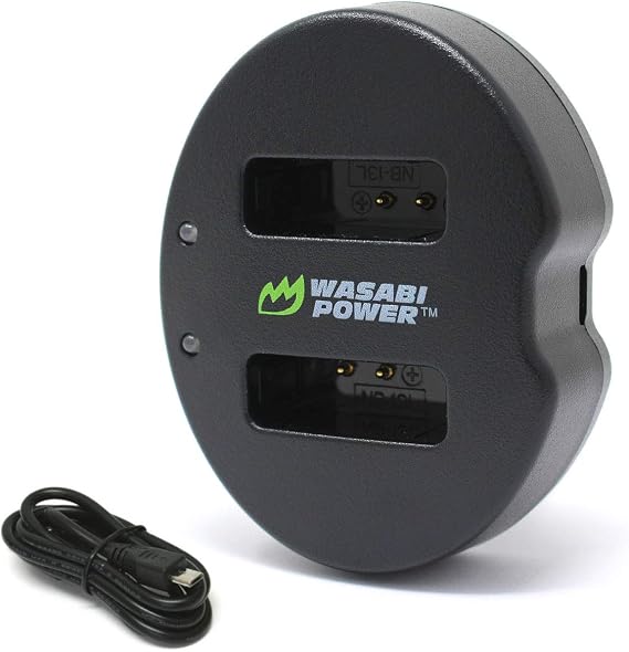 Wasabi Power Dual USB Battery Charger for Canon NB-13L