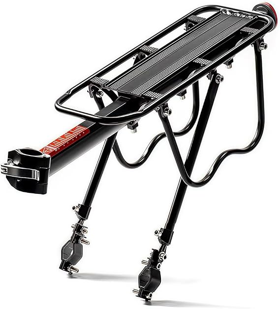 Rear Bike Rack for Bicycle, 110Lbs/50kgs Capacity Bike Luggage Rack with Reflective, Adjustable Quick Release Mountain Road Bicycle Cargo Rack