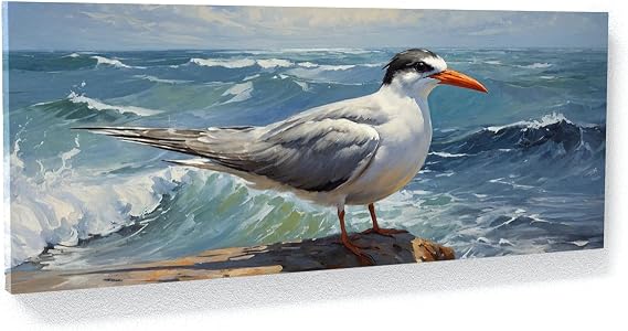 Sense Canvas Tern Turbulent Horizon 52 Canvas Art - Home Decor Wall Art Print Poster Painting Large 40x16 / 0.75"