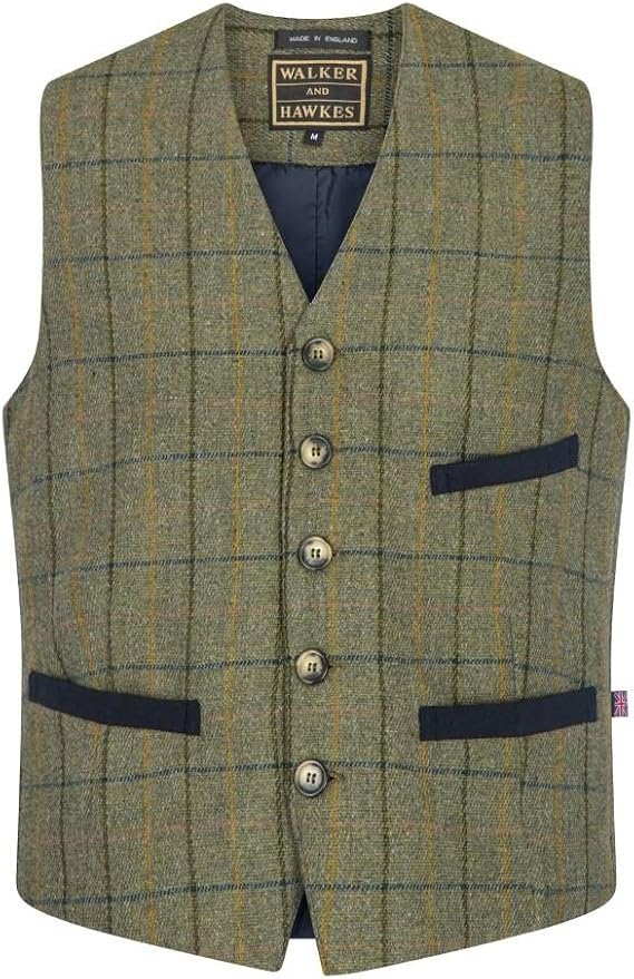 Walker and Hawkes - Men's Derby Tweed Alcott Waistcoat