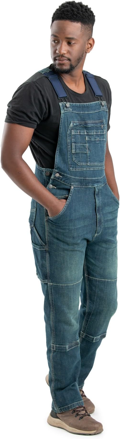 Berne Men's Highland Unlined Washed Flex Denim Bib Overall