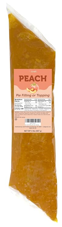 Peach Pie Filling And Topping Easy Squeeze Bag 2 lb | Peach Pie Filling for Cobbler, Cakes, Cheesecake